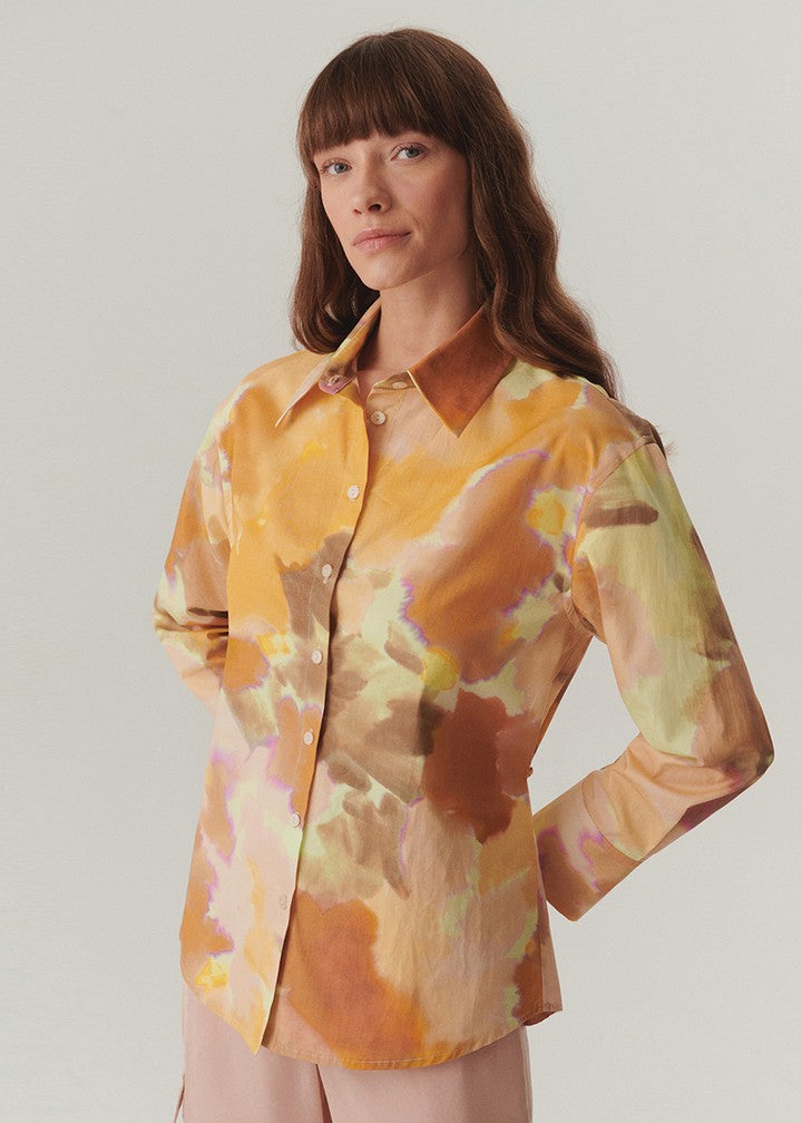 Watercolor Cotton Button-Up