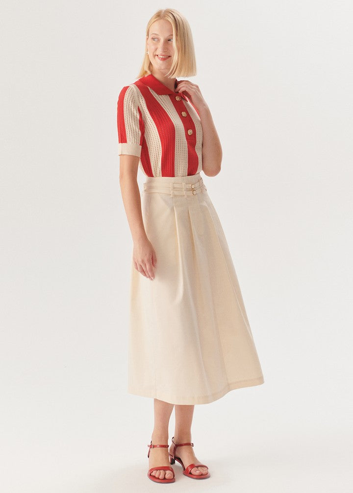 Elegant Cutwork A-Line Skirt