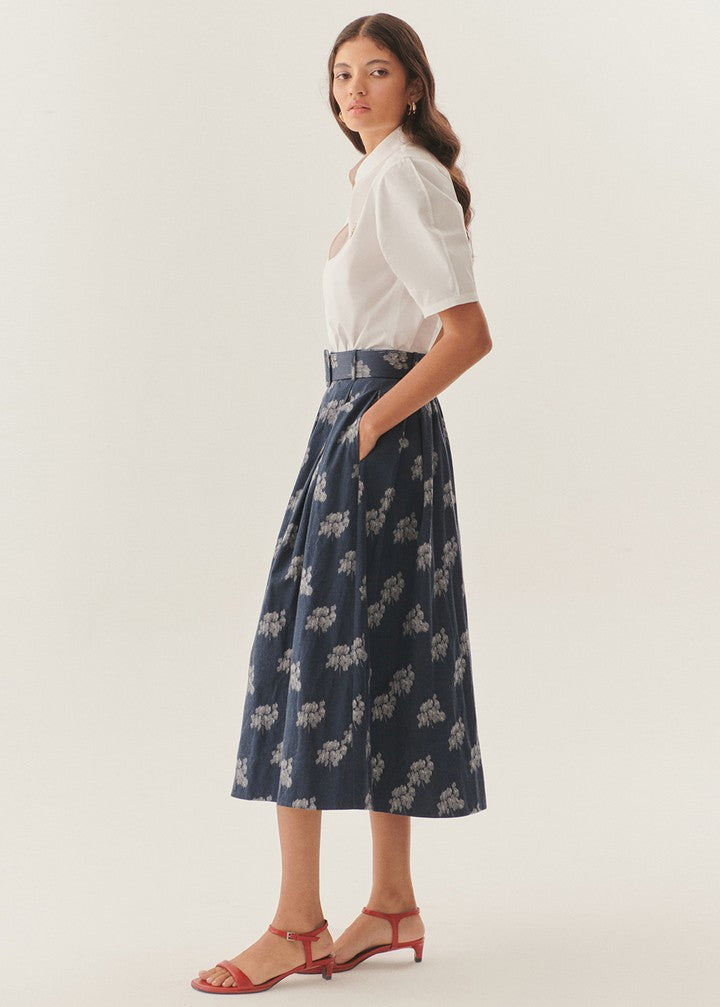 Lace-Detail Cotton Skirt