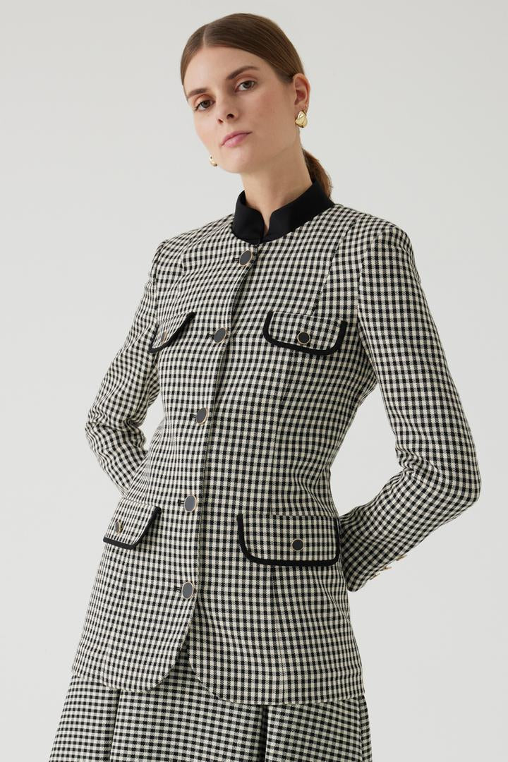 Slim Fit Gingham Jacket
