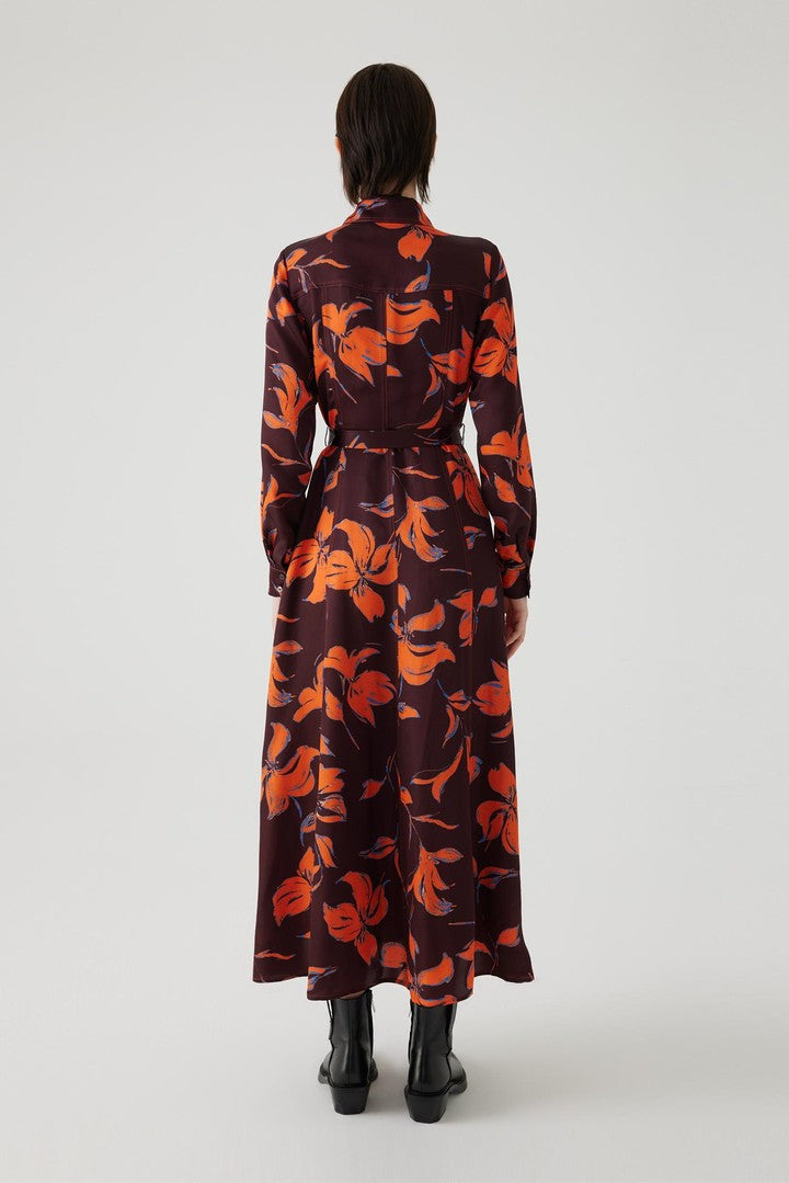 Regular Fit Floral Print Midi Dress