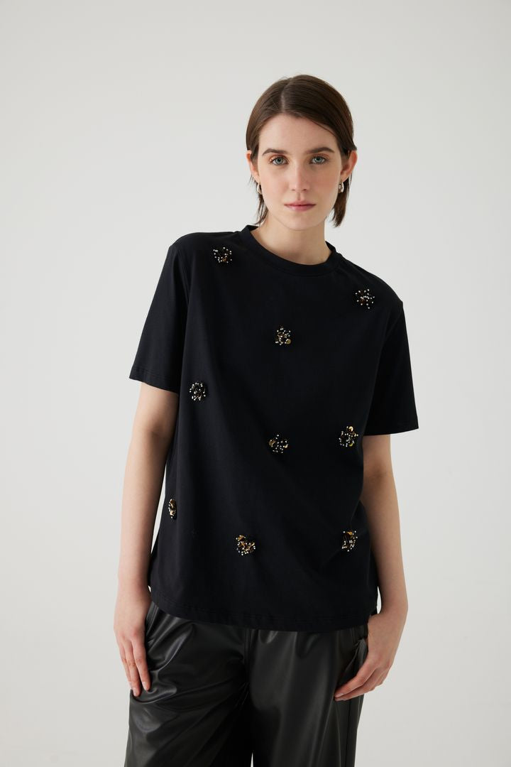 Statement Jewel Neck T-Shirt