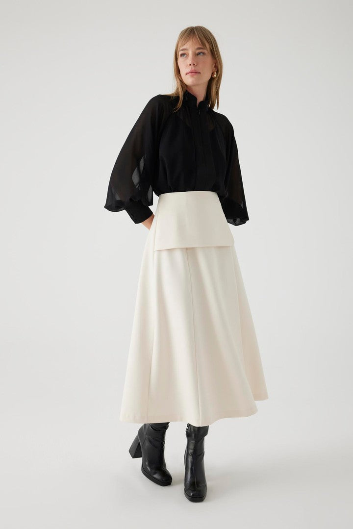 Slim Fit Midi Skirt with Belt