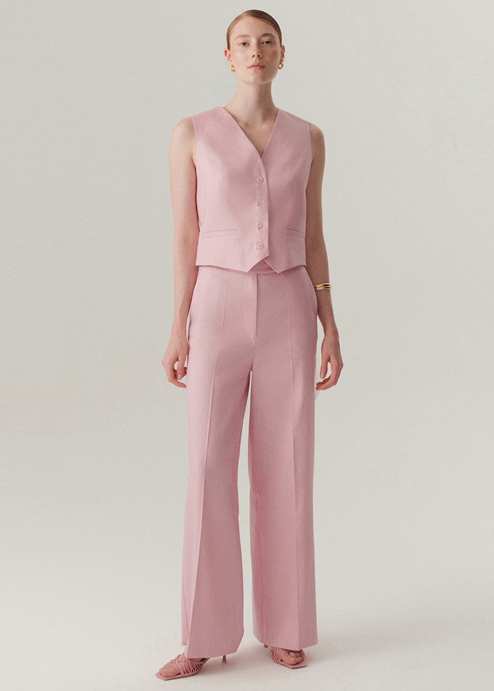 Nevaeh Fit Linen Trousers - PINK 6 / PINK Nevaeh Fit Linen Trousers - PINK 6 / PINK