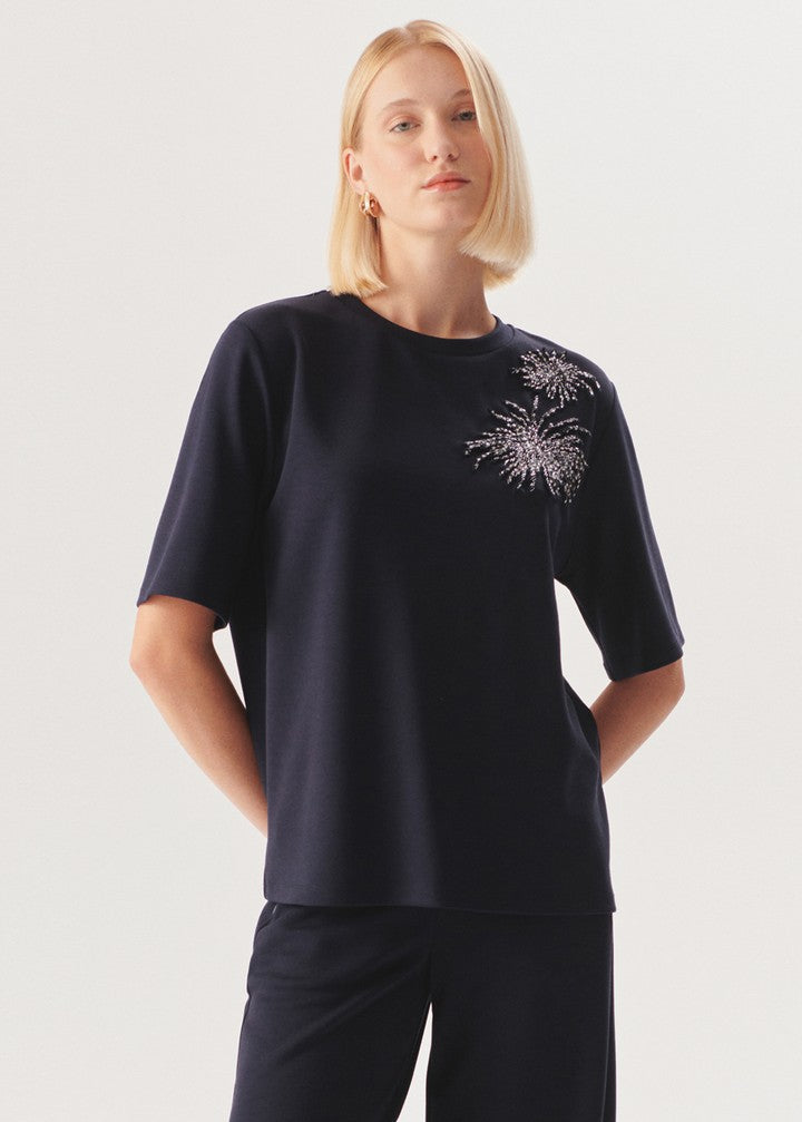 Minimalist Sparkle Accent T-Shirt