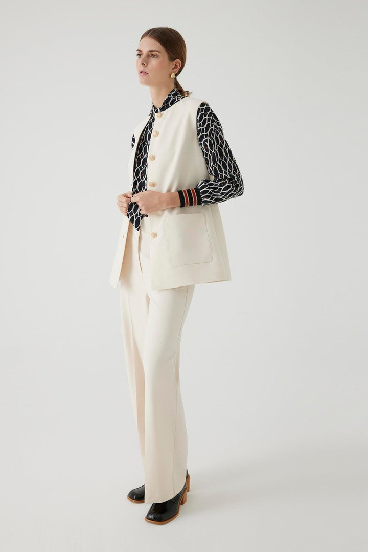 Regular Fit Vest with Pockets and Button Details