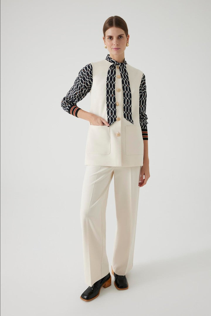 Regular Fit Vest with Pockets and Button Details