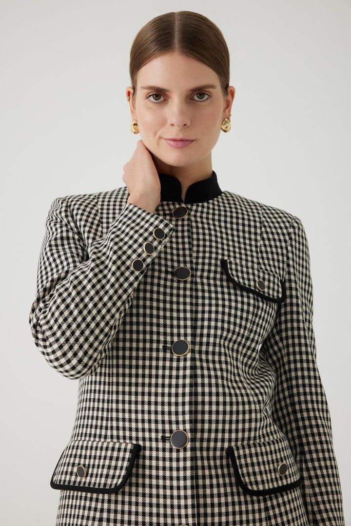 Slim Fit Gingham Jacket