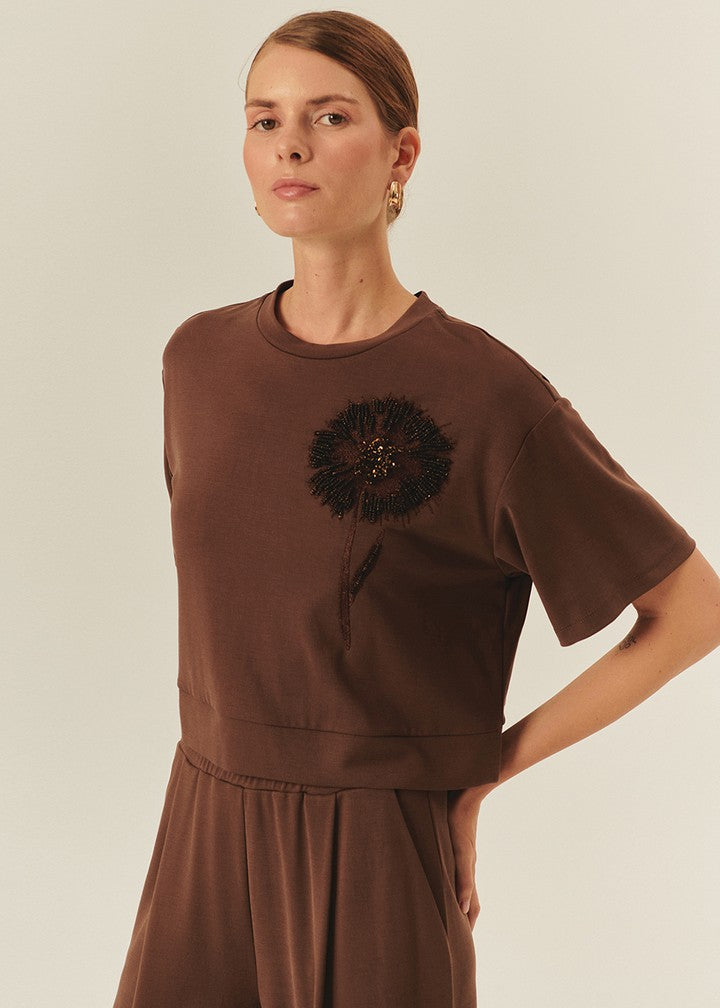 Chic Casual Gem-Detail Tee