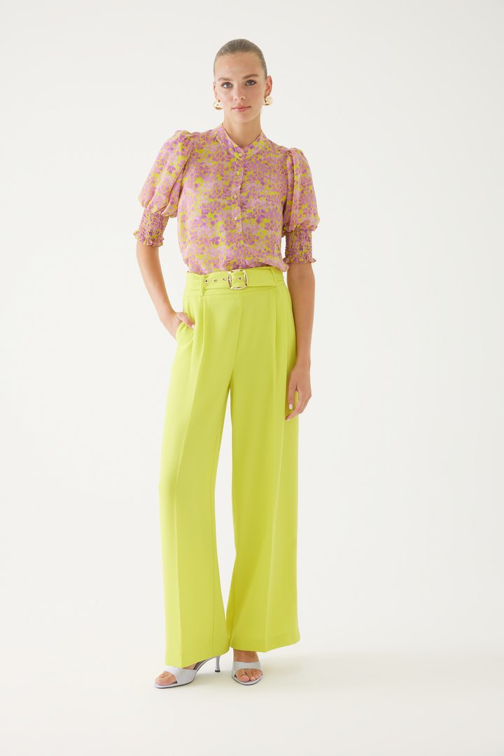 Colorful Shirt with Balloon Sleeves