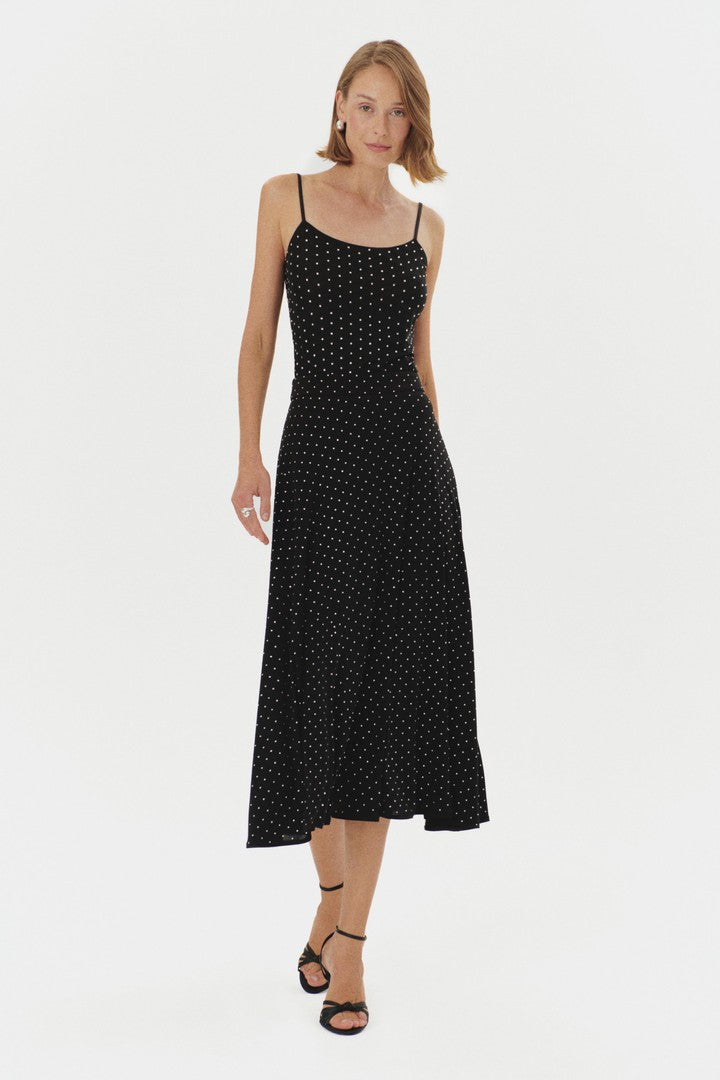 Regular Fit Knit Midi Skirt with Stone Print Detail