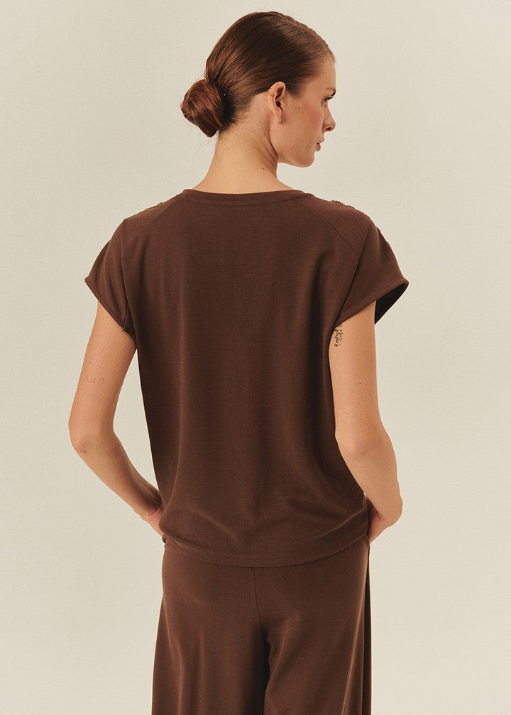 Polished Cotton Embellished Tee