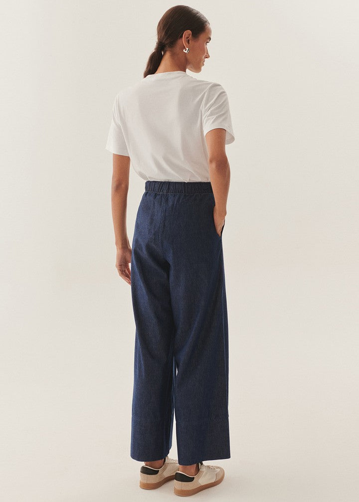 Indigo Drawstring Palazzo Pants
