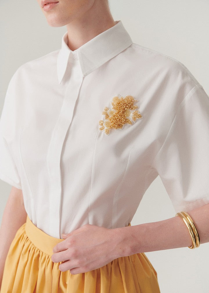 Embellished Cotton Poplin Shirt