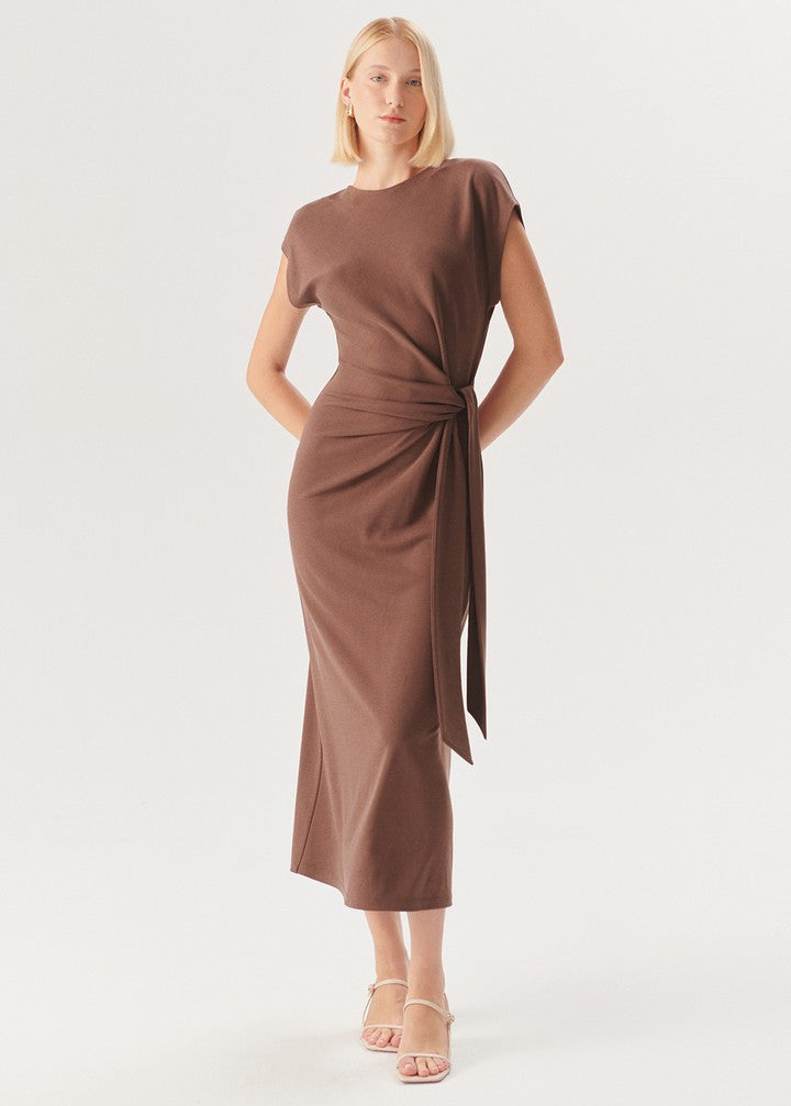 Scarf Tie Waist Midi Dress