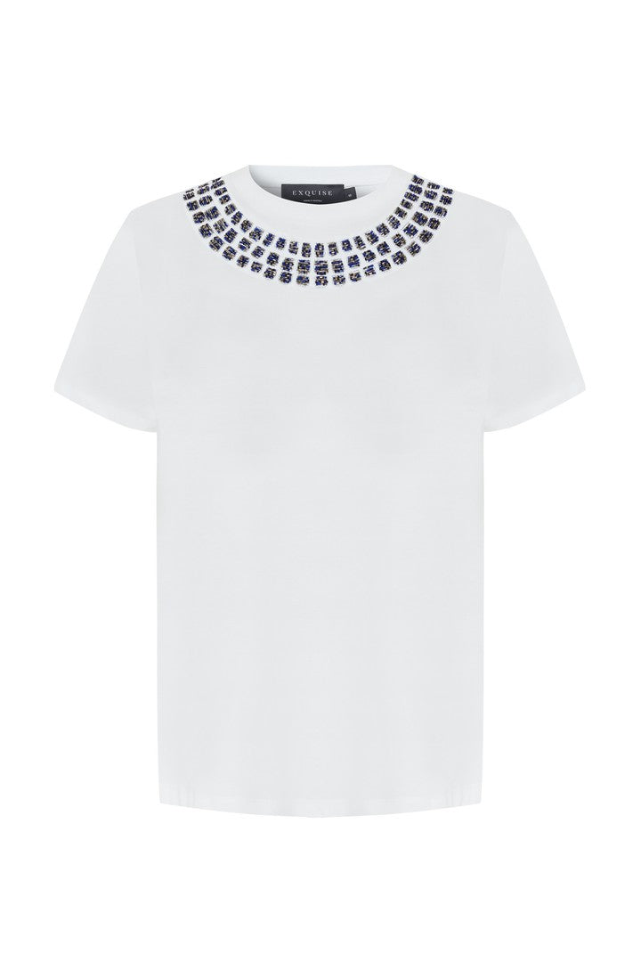Crystal-Embellished Cotton Tee