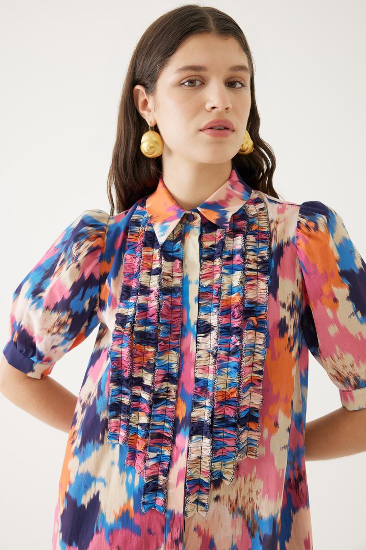 Abstract Print Shirt Dress