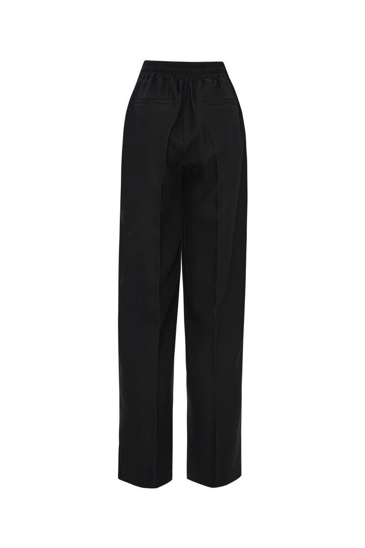 Black Relaxed Fit Wide Leg Straight Pants