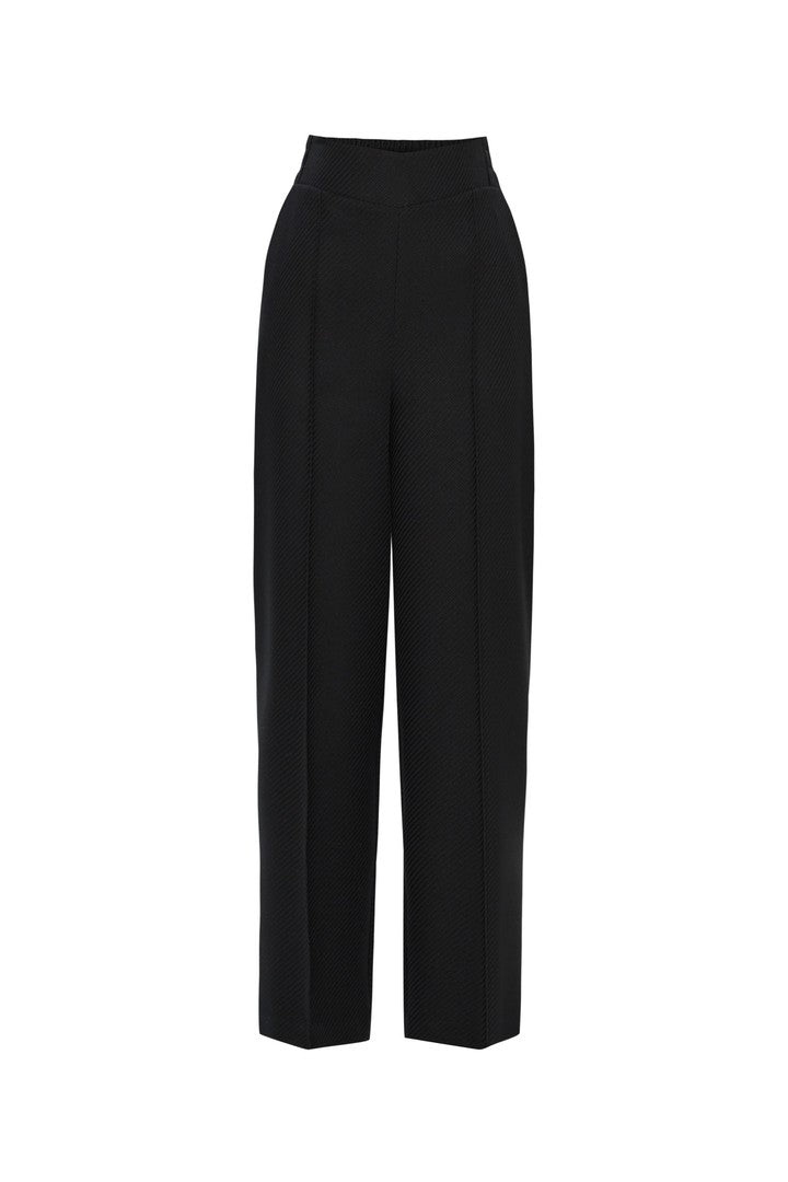 Black Relaxed Fit Wide Leg Straight Pants