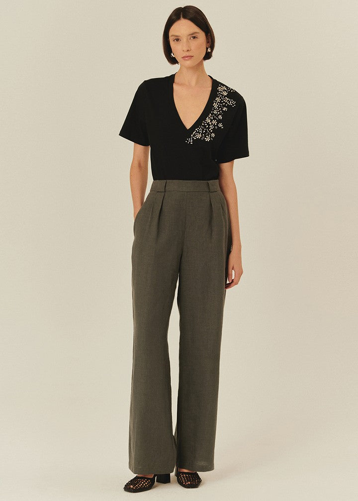 Pure Linen Palazzo Pants