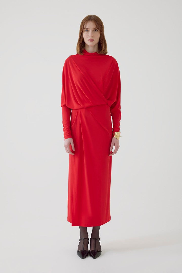 Regular Fit Dress with Draped Detail