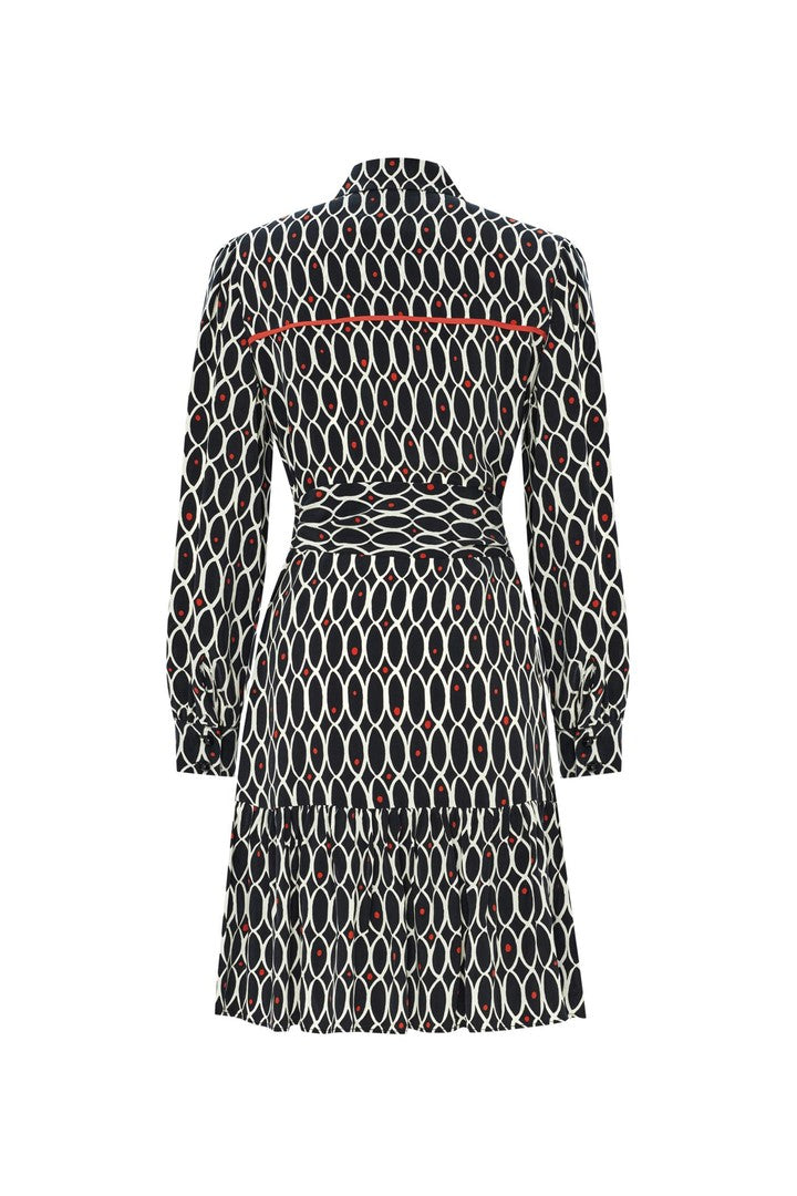 Geometric Patterned Satin Mini Dress