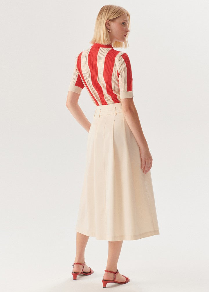 Elegant Cutwork A-Line Skirt