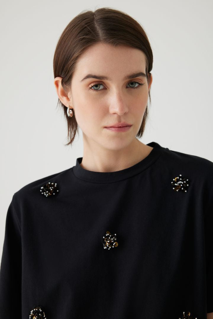 Statement Jewel Neck T-Shirt