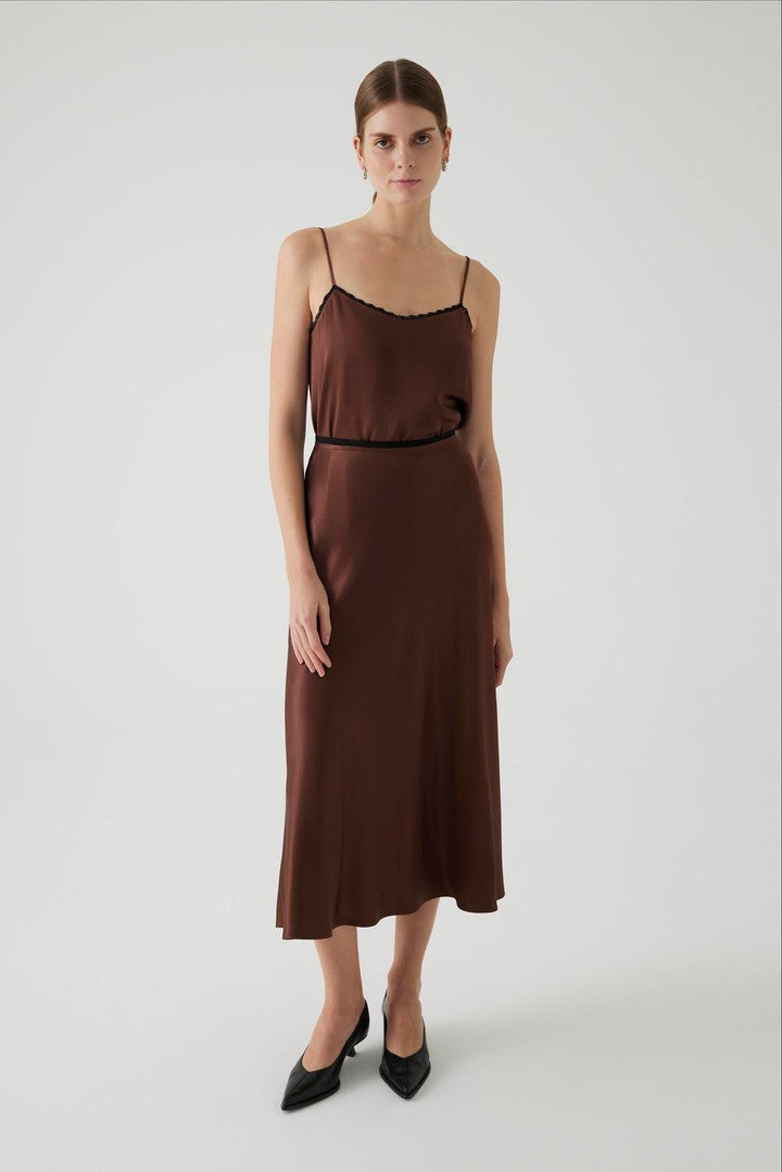 Regular Fit Satin Midi Skirt