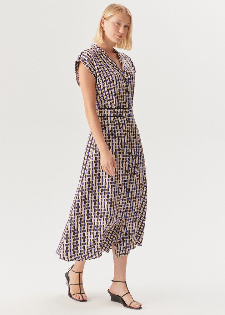 Vintage Check Button Dress