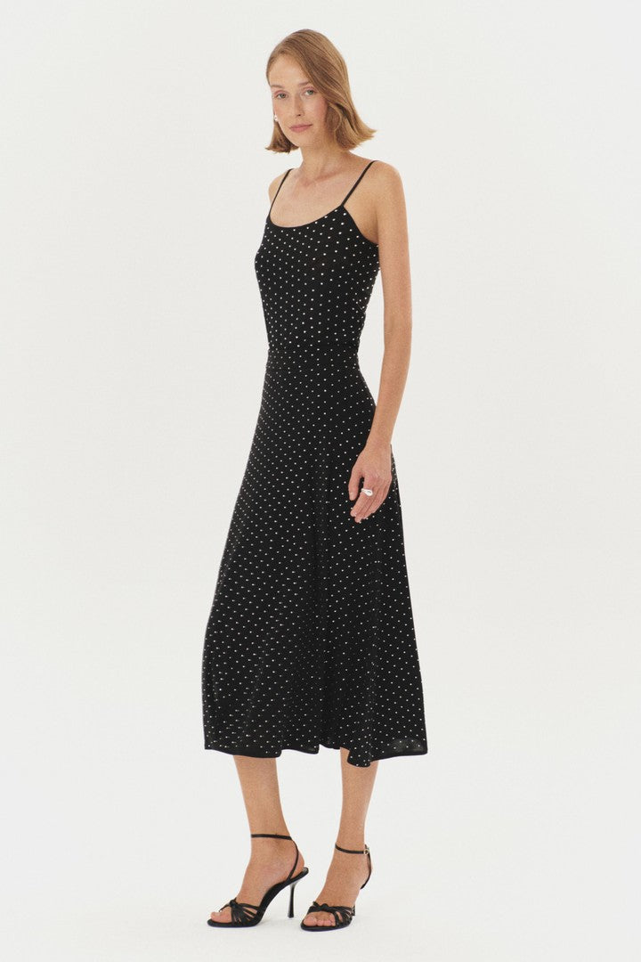 Regular Fit Knit Midi Skirt with Stone Print Detail