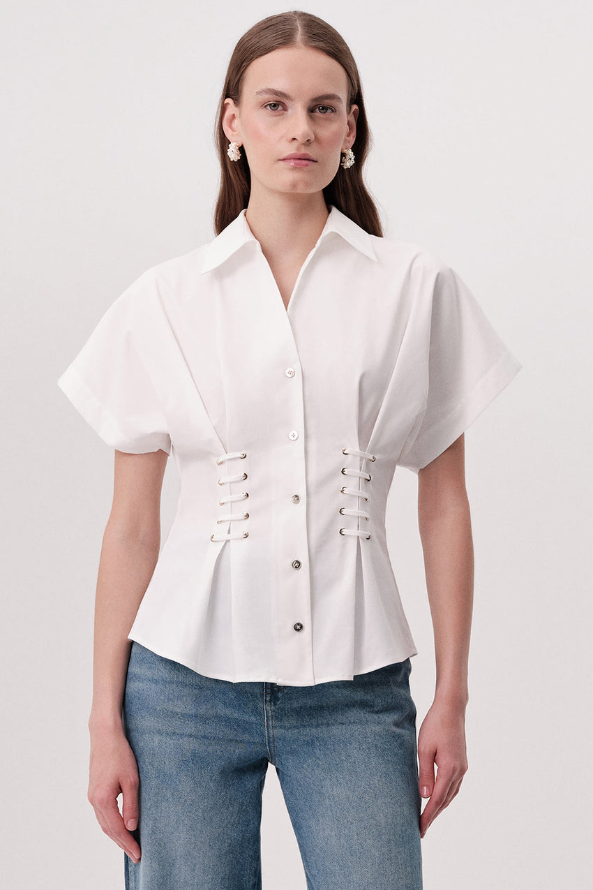 Mollie Short Sleeve Shirt - ECRU