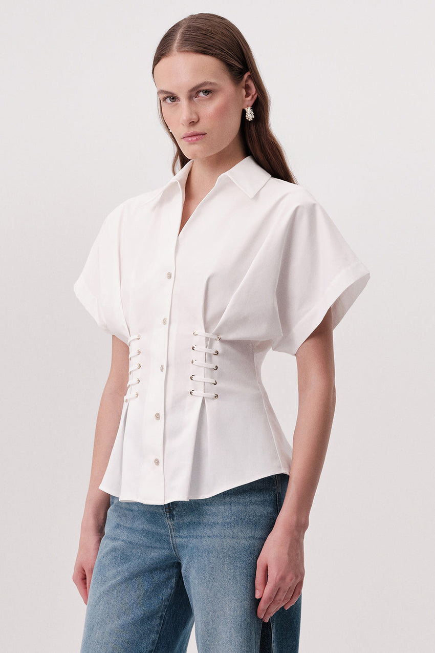 Mollie Short Sleeve Shirt - ECRU