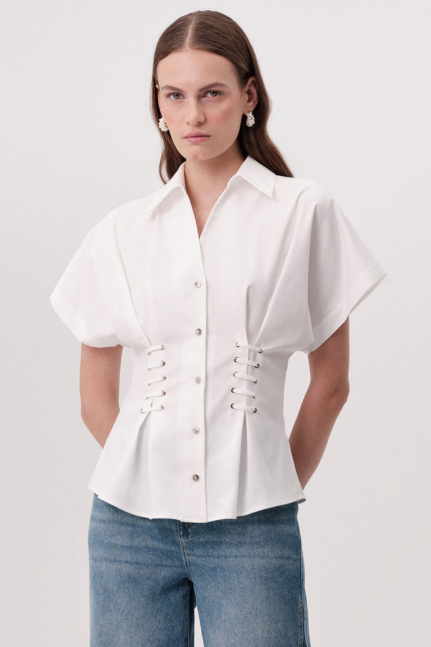 Mollie Short Sleeve Shirt - ECRU