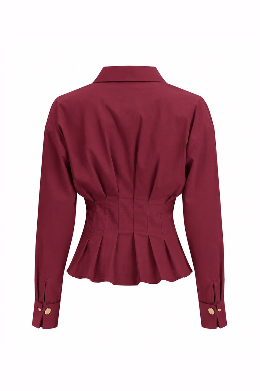 Erika Cotton Poplin Shirt – RED