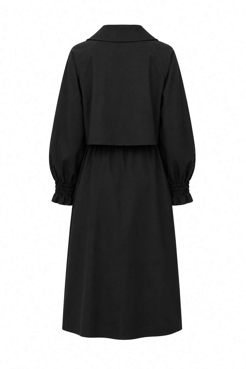Daniele Belted Midi Trenchcoat - Black
