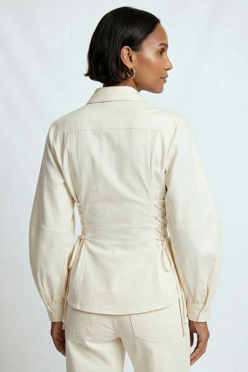 Arcene Balloon Sleeve Shirt - CREAM