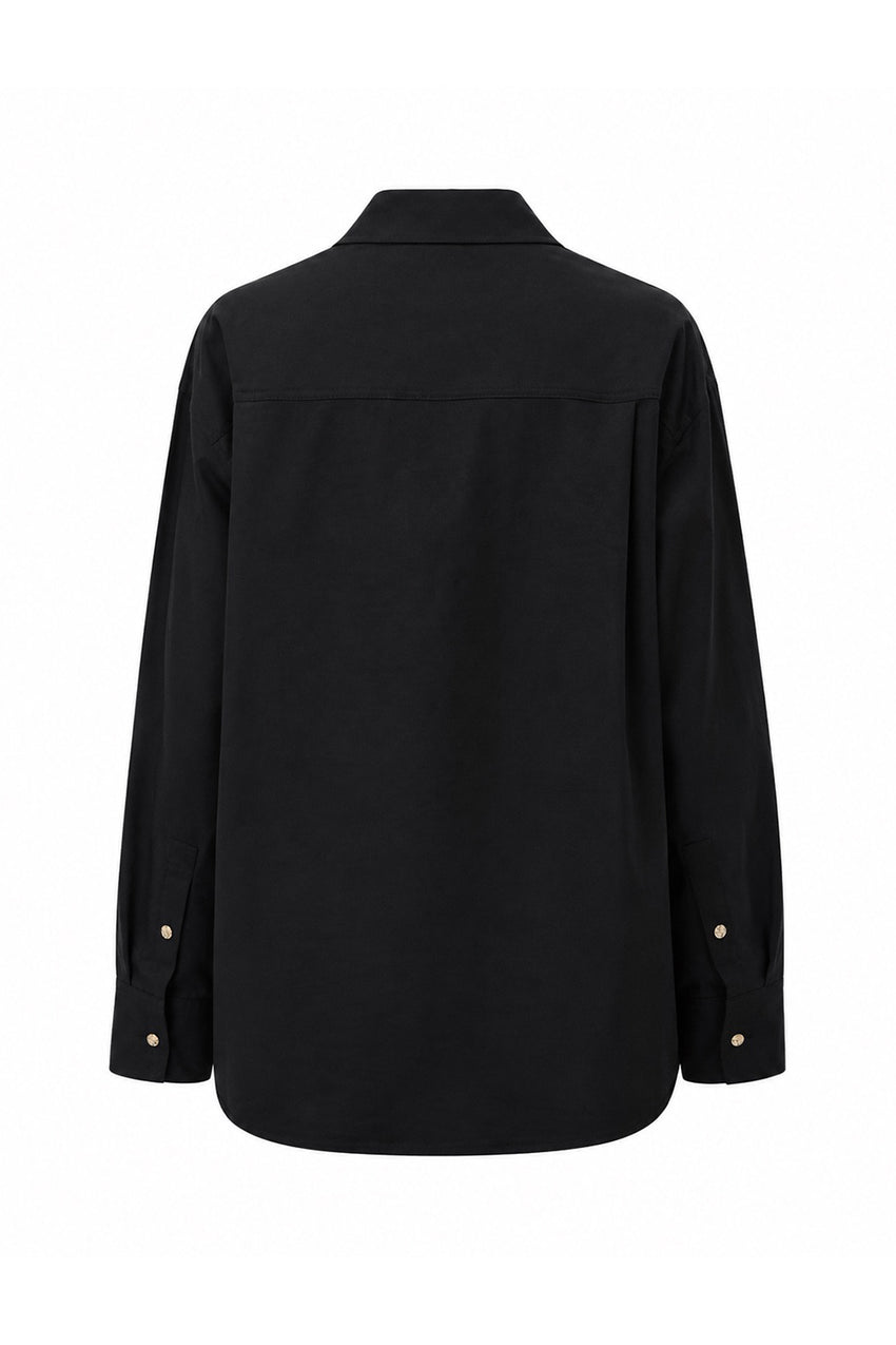 Jewel Cotton Shirt - BLACK