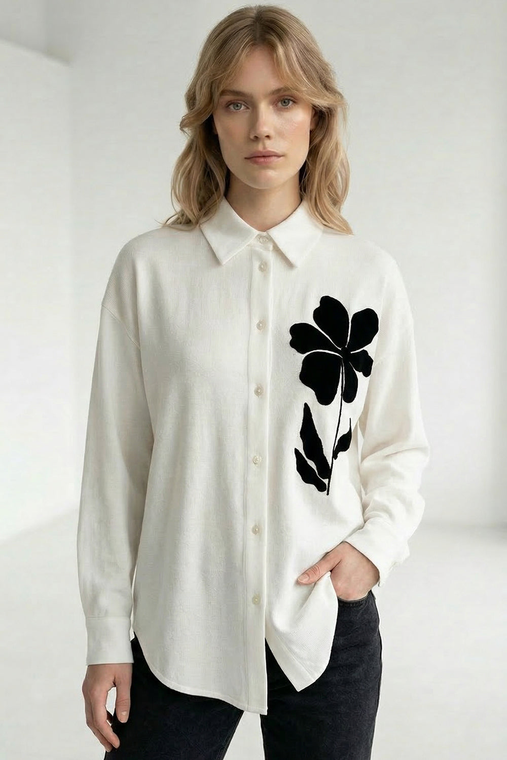 Canon Long Sleeve Linen Shirt - WHITE