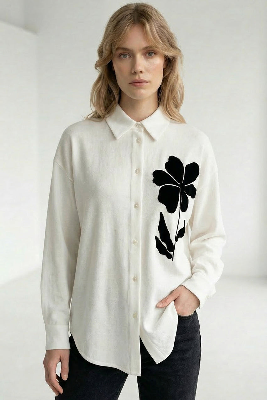 Canon Long Sleeve Linen Shirt - WHITE