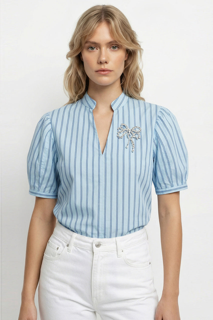 Nichole Short Sleeve Blouse - MULTI COLOR
