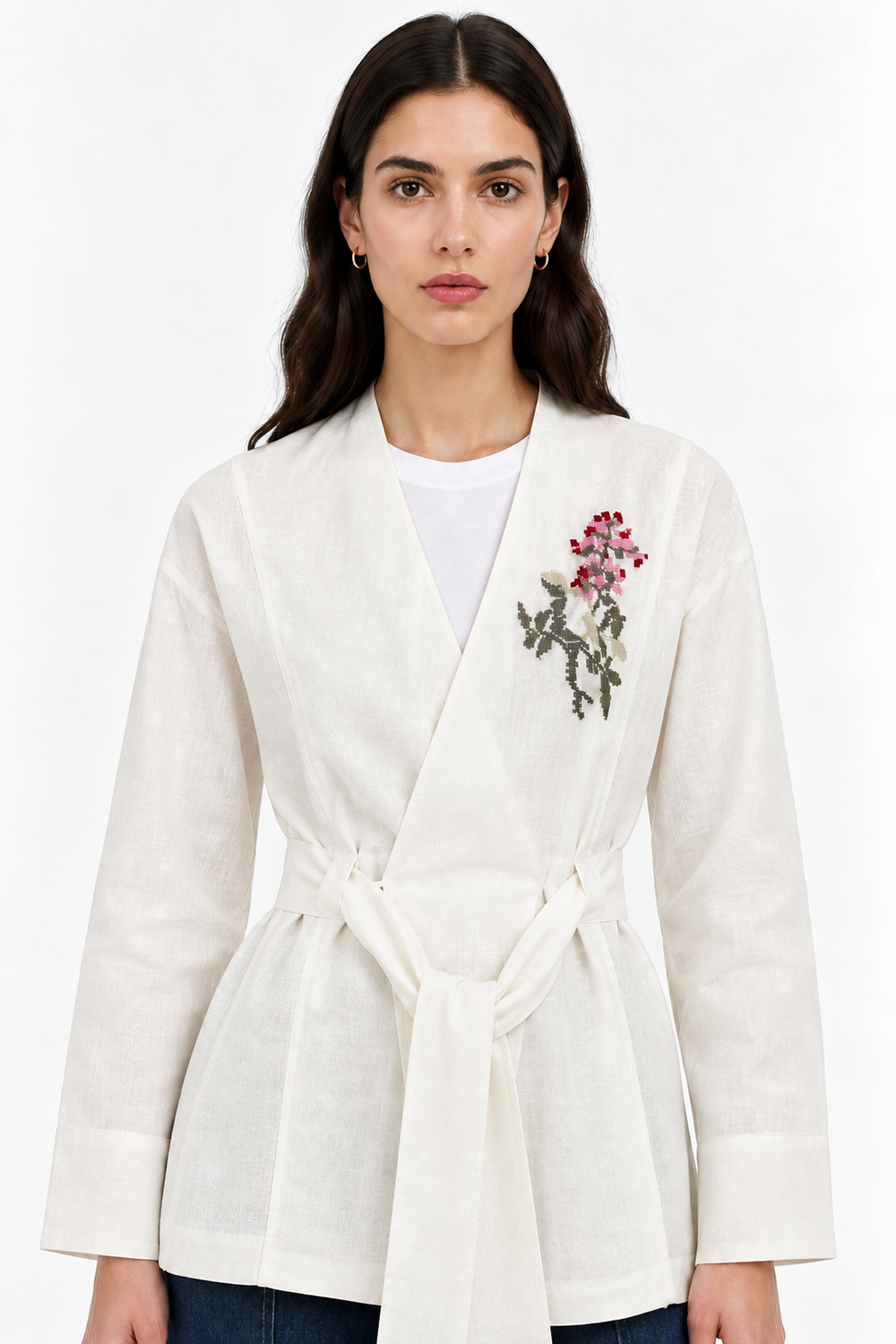 Elisa Belted Jacket - Ecru