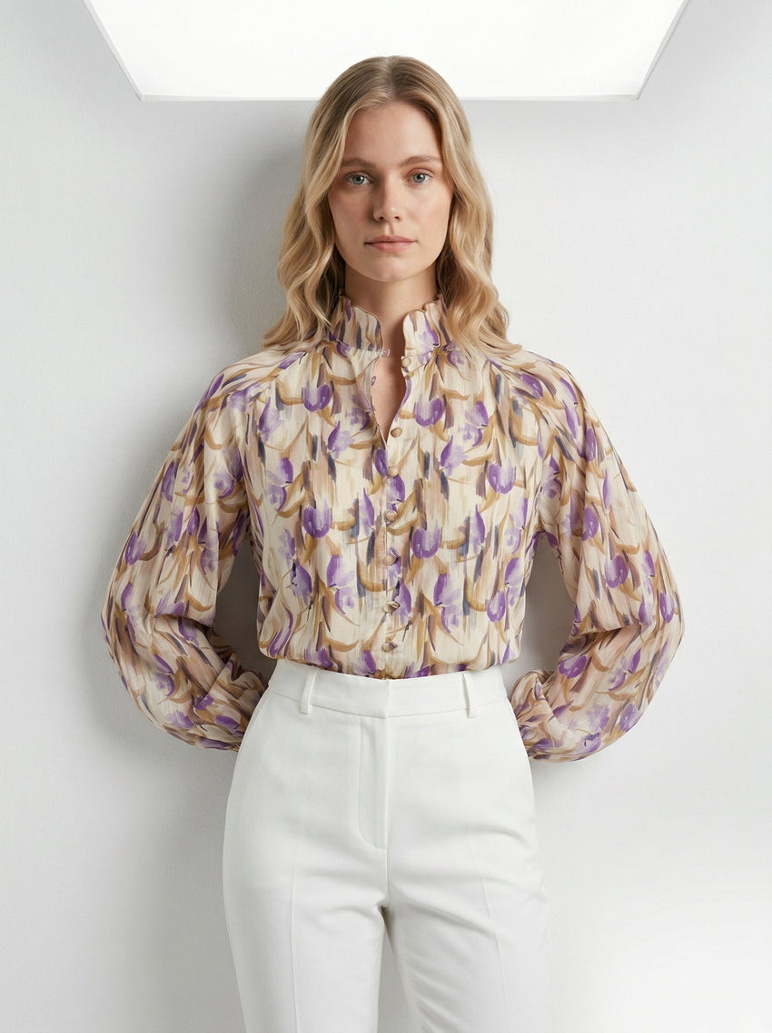 Yesenia High Neck Shirt - MULTI COLOR