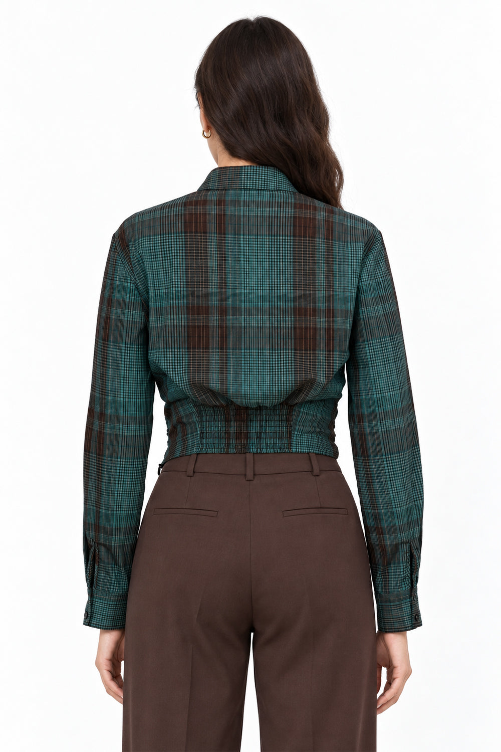 Shirred Side Zip Shirt - MULTICOLOR