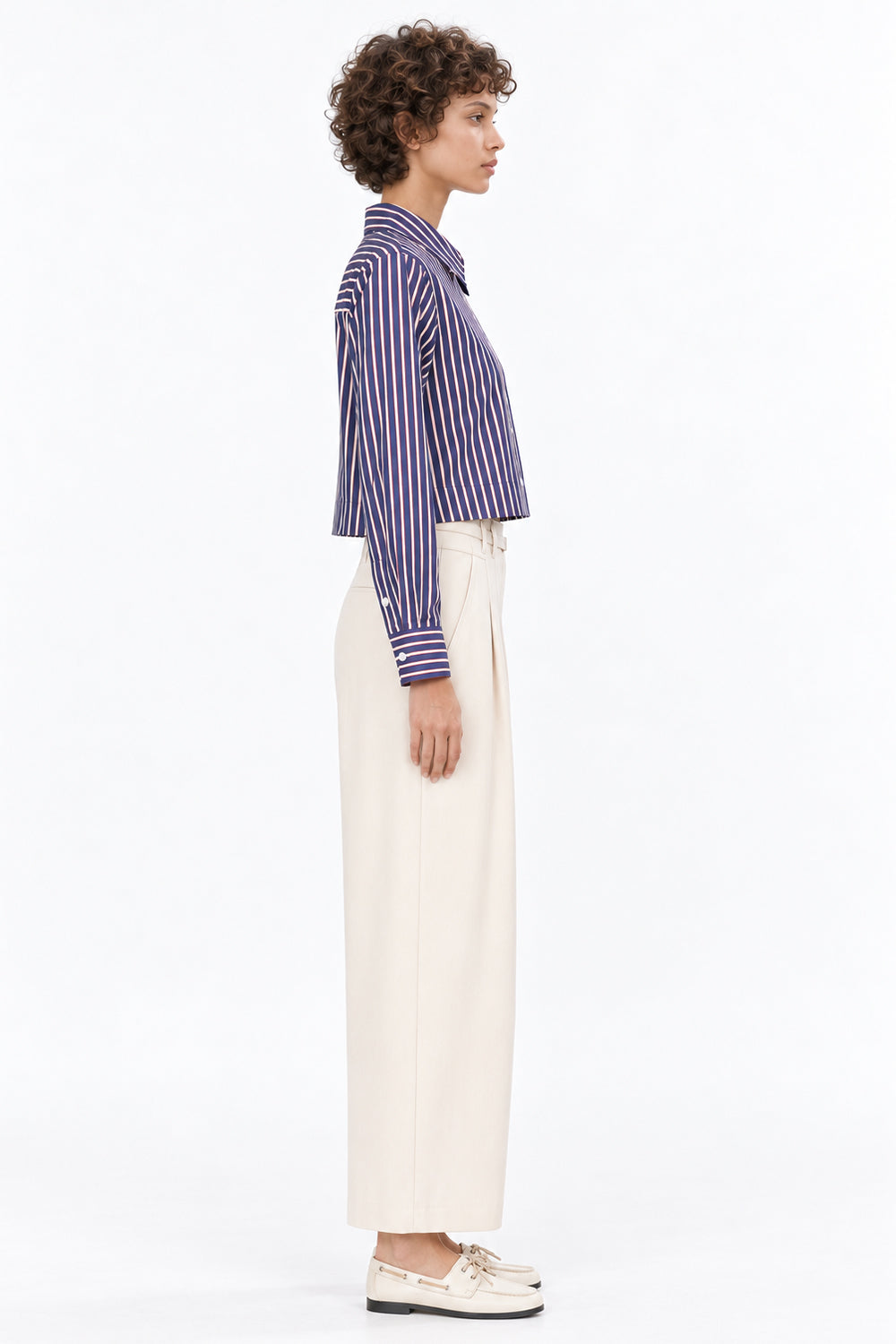 Long Sleeve Button-Front Shirt - MULTICOLOR