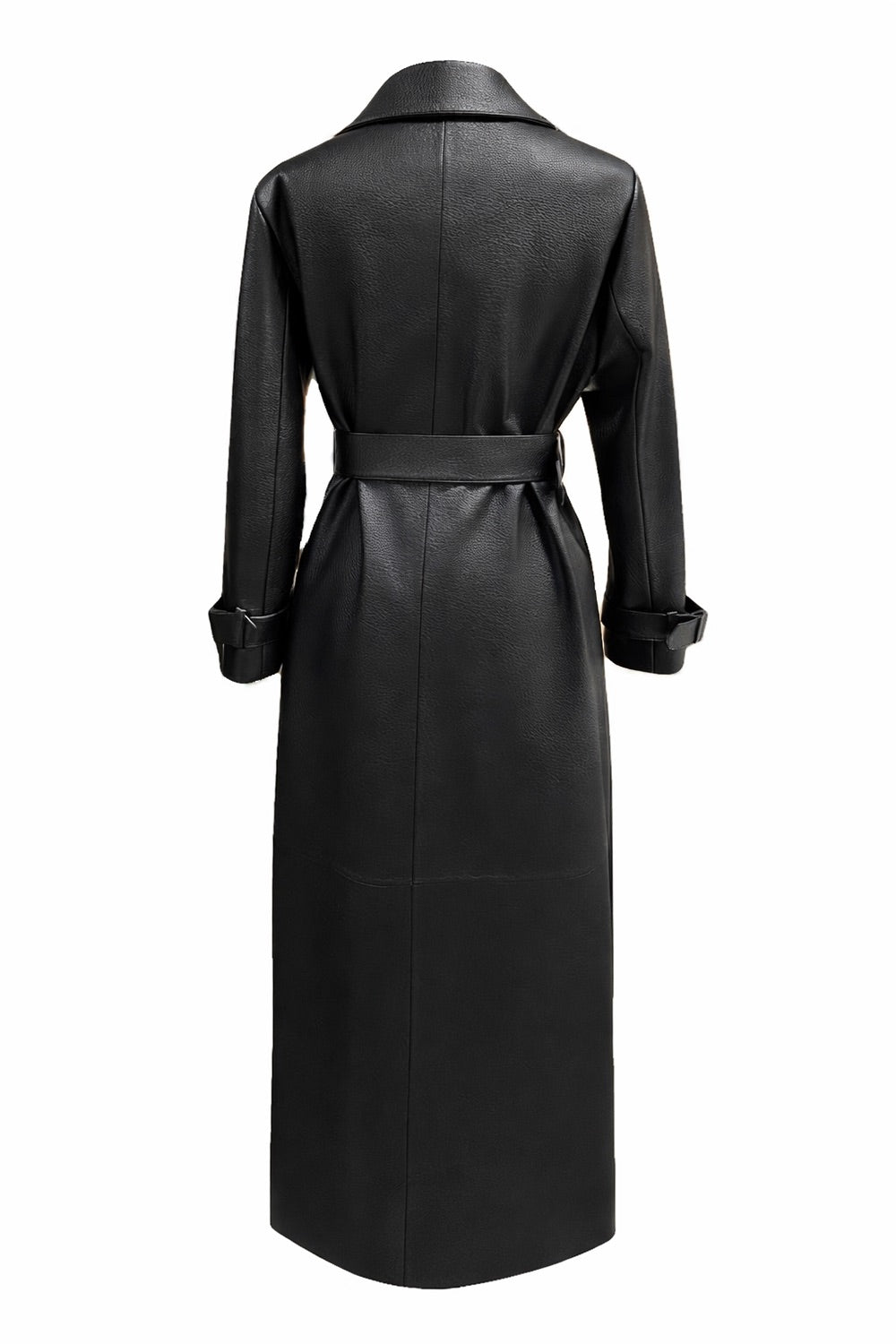 Alohi Leather Trenchcoat – BLACK