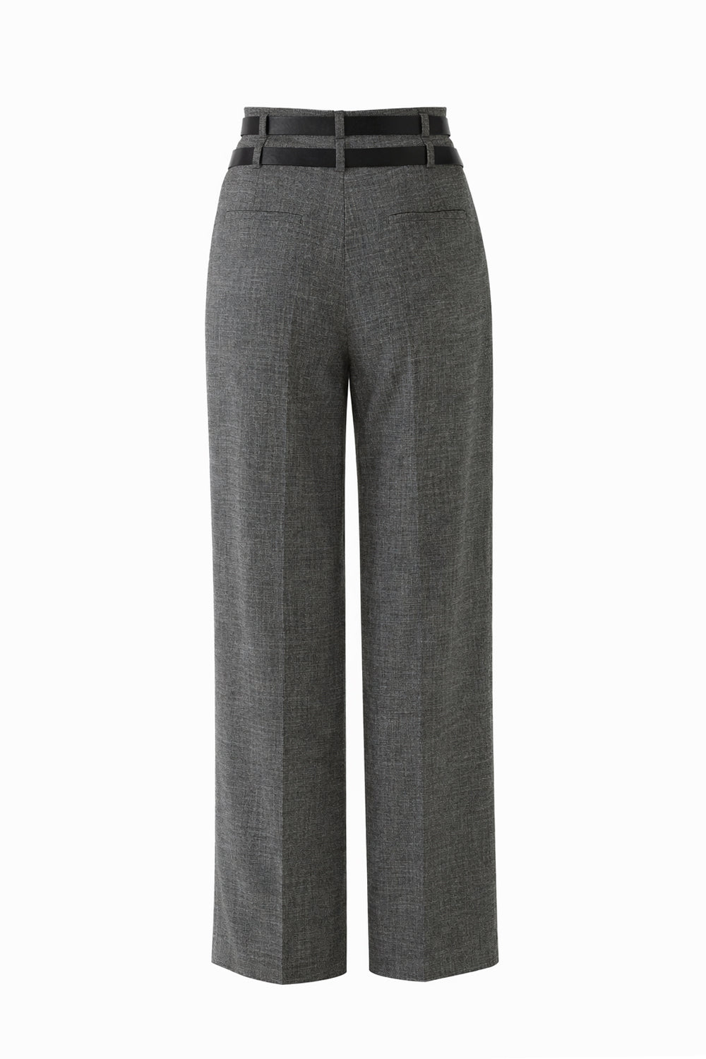 Regular Belted Pants - Grey