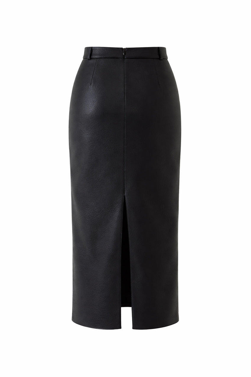 Slim Eco Leather Skirt - Black