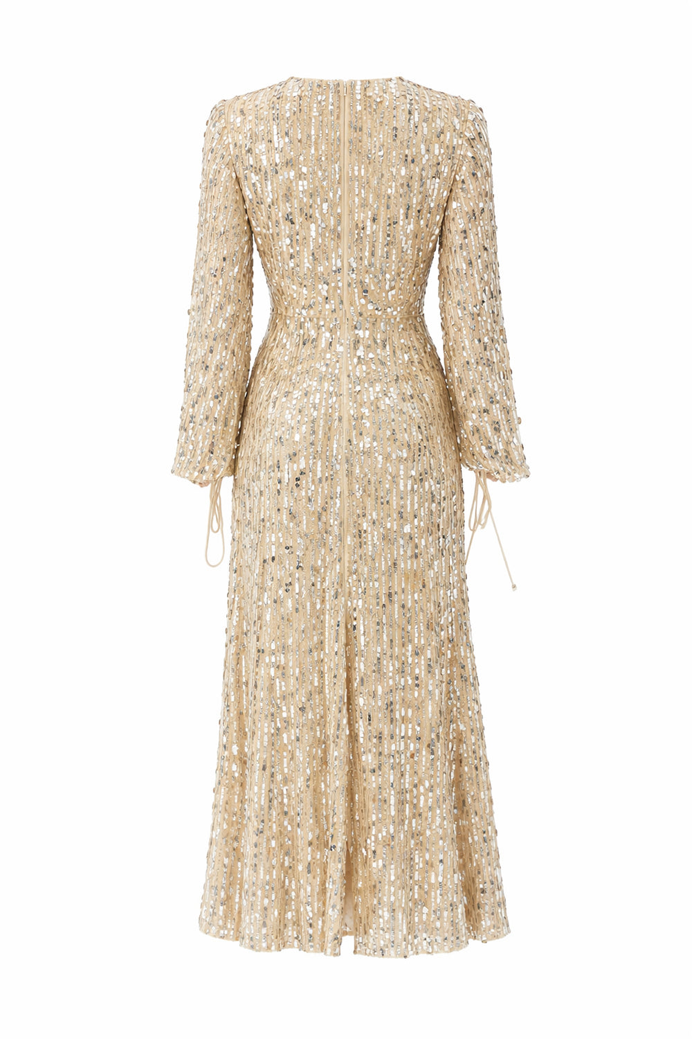 Sequin Detailed Midi Dress – ECRU