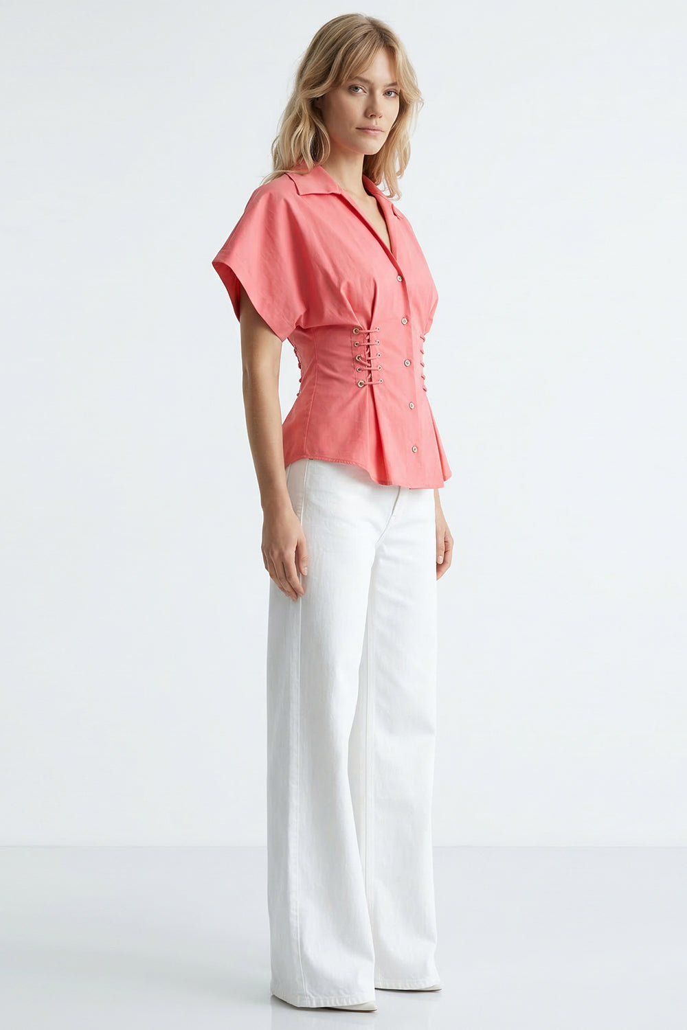 Mollie Short Sleeve Shirt - PINK